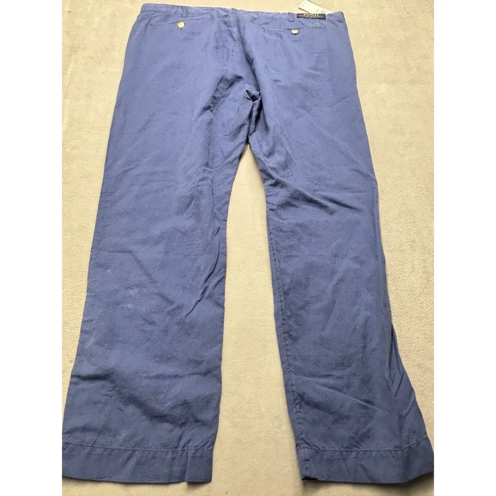 NEW Polo Ralph Lauren Straight Fit Linen Blend Pants Blue Heaven 40x30